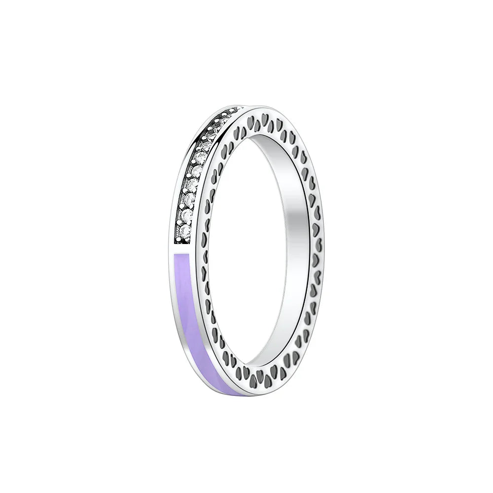 925 Sterling Silver Fashion Ring with Green Stone and Red Enamel Bow for Women Wedding Jewelry