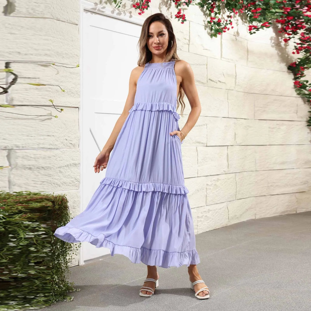Women Summer Maxi Dress Lightweight Beach Swing Dress