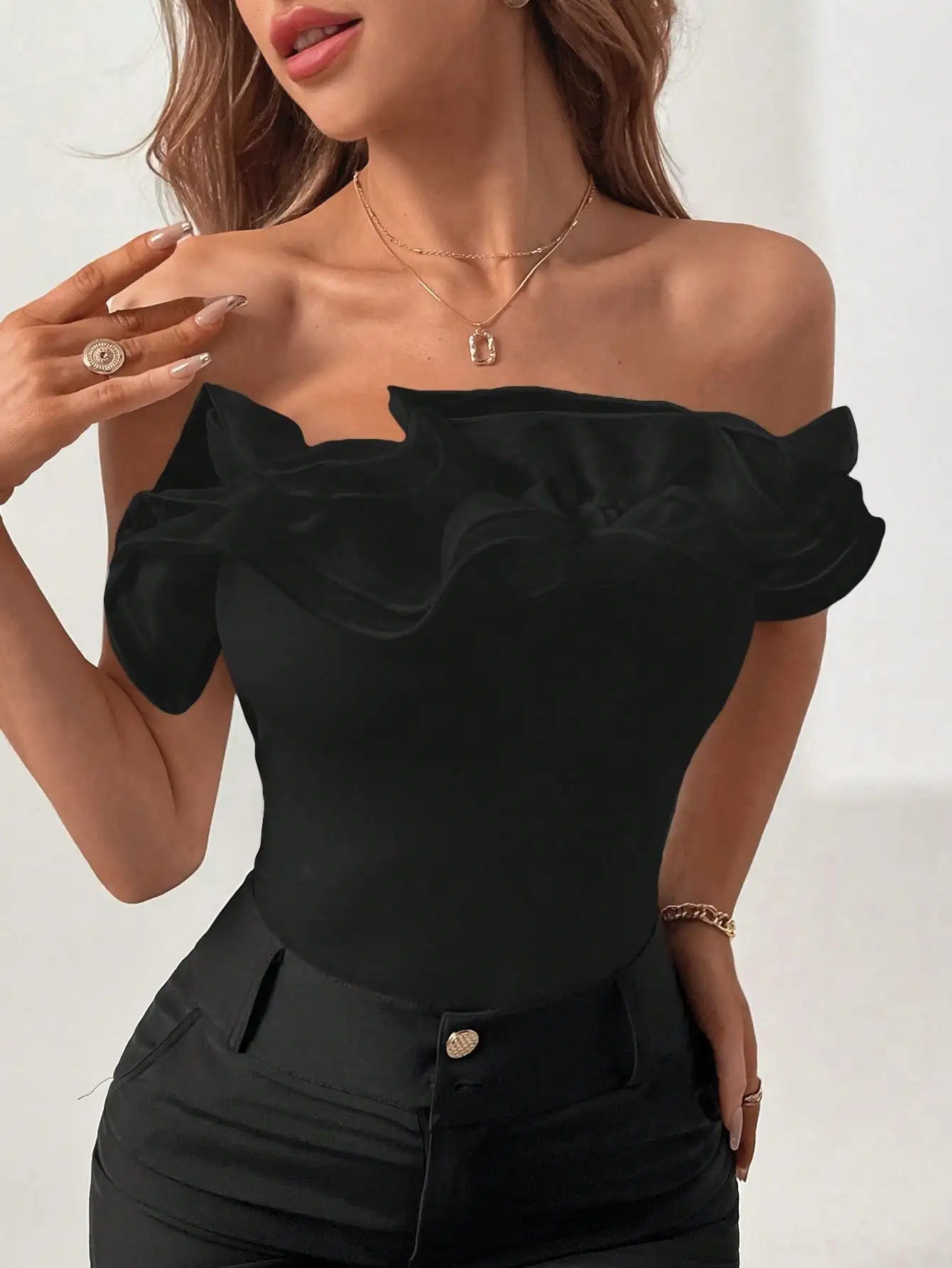 Elegant Organza Layered Ribbed Jumpsuit for Chic Women