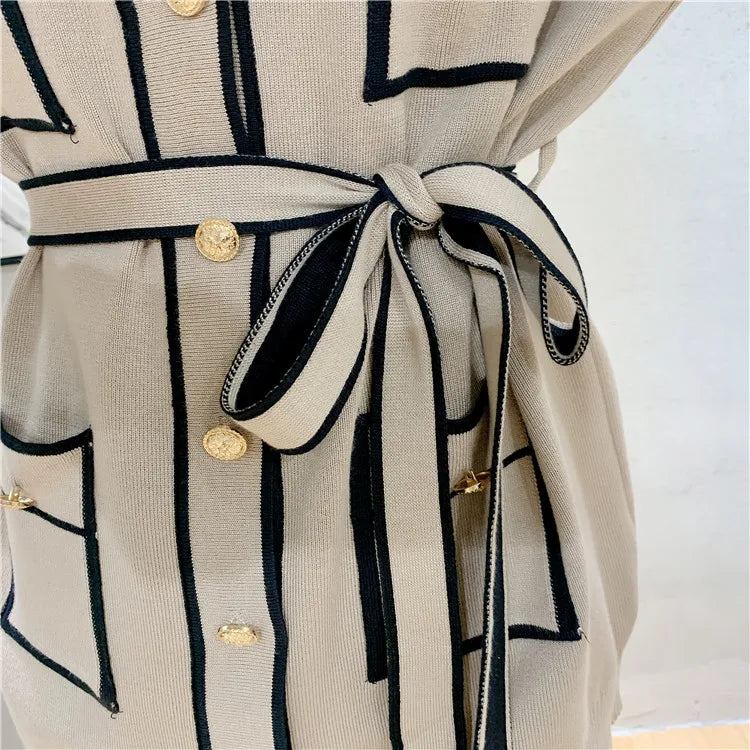 Autumn Elegant Two-Piece Trouser Suit for Women Long Sleeve Tailored Coat with Casual Wide Leg Trousers Office Lady Chic Set