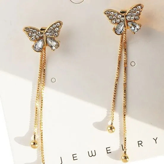 Geometric Square Drop Earrings for Women with Long Tassel Design Ideal for Parties and Special Occasions