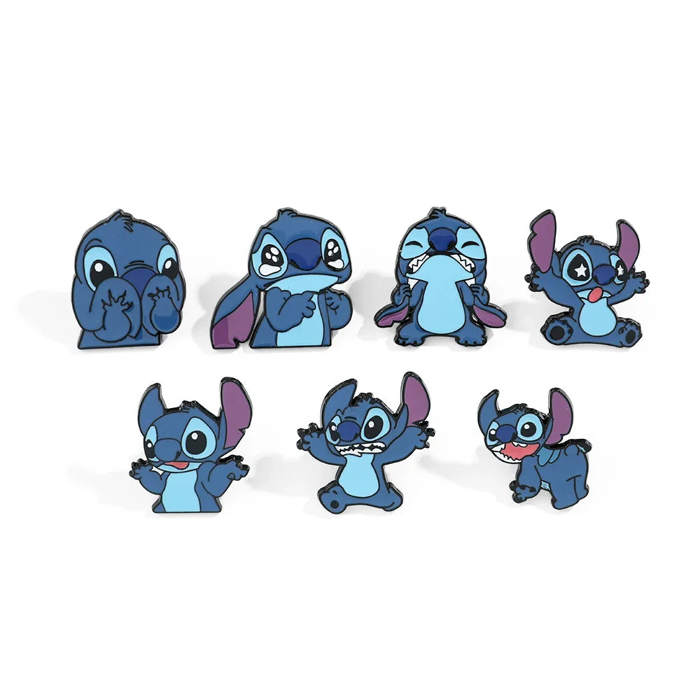 7 Pcs Creative Lilo and Stitch Enamel Pins Set for Backpack Clothing Jewelry and Accessories Gift