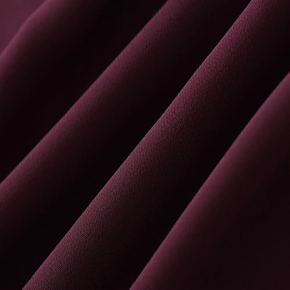 Women's Wine Red Polo Collar Chiffon Shirt Long Sleeve Single Breasted Bow Lace Up Loose Blouse