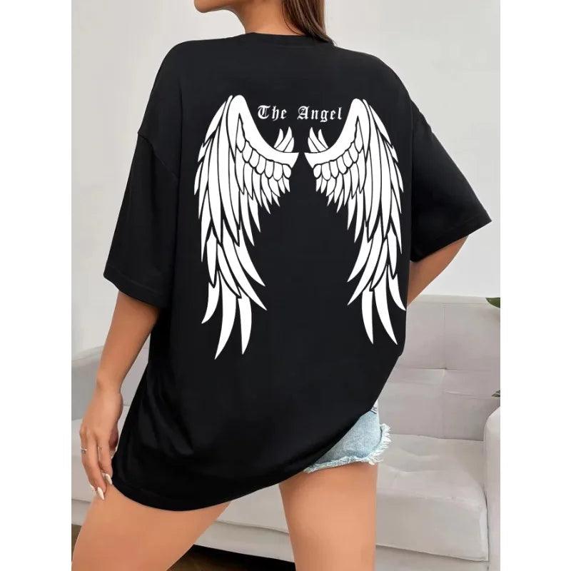 Women's Gothic Printed Couple T-Shirts Casual Retro O Neck Plus Size Short Sleeve Y2K Streetwear Top