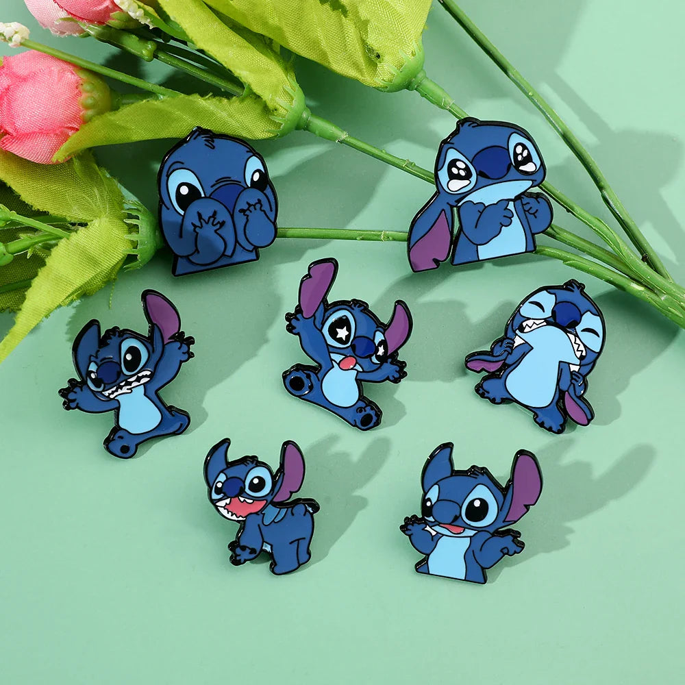 7 Pcs Creative Lilo and Stitch Enamel Pins Set for Backpack Clothing Jewelry and Accessories Gift