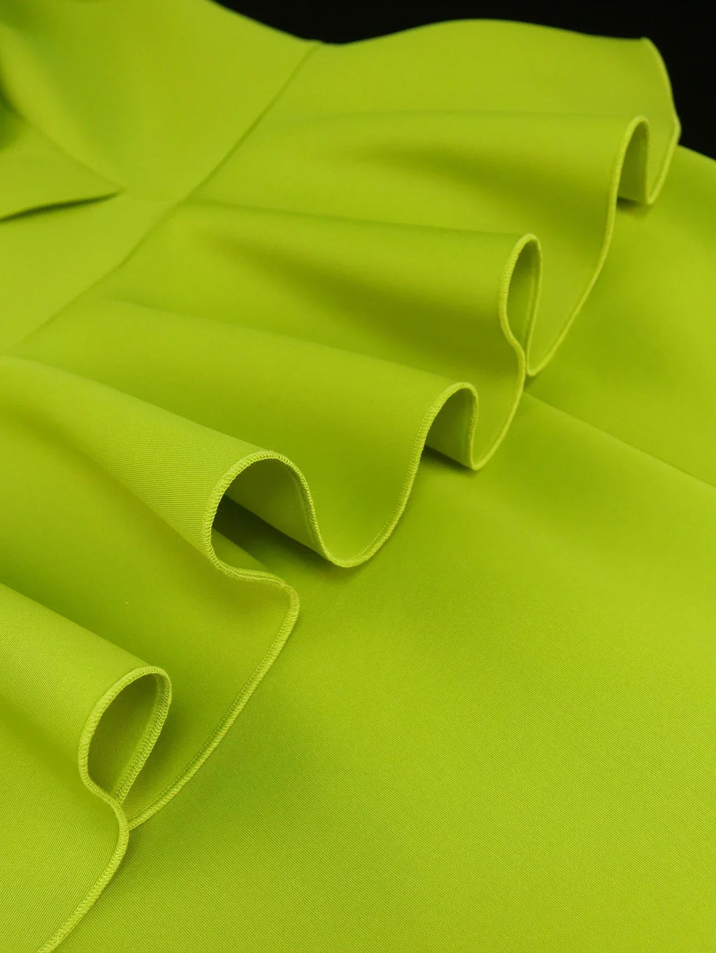 Green V Neck Birthday Party Dress With Ruffles And Slit Long