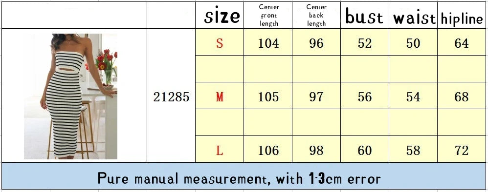 Strapless Backless Tube Dress Patchwork Striped Long Dress