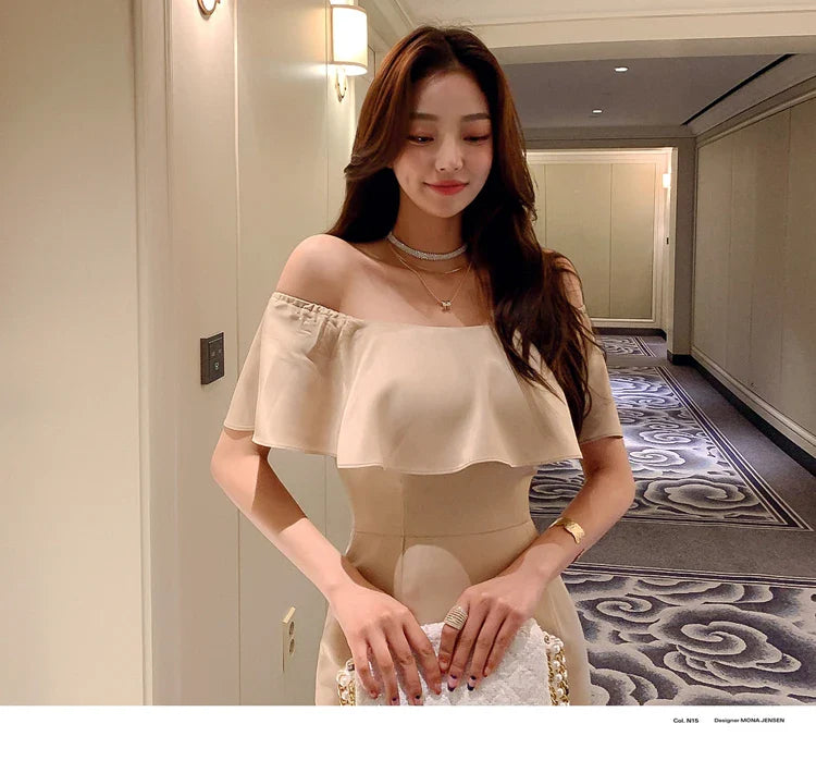 Slash Neck Mermaid Dress For Women Elegant Party Dress