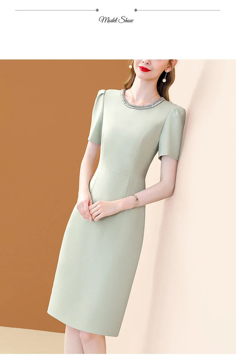 Elegant O Neck Embroidered A Line Dress For Women Casual