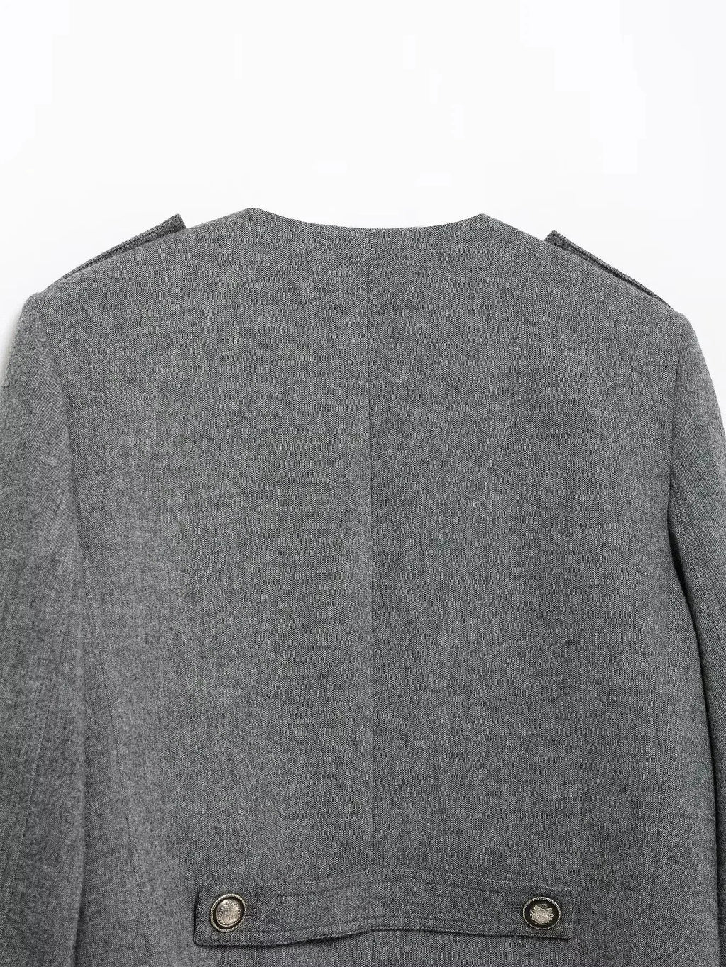 Double Breasted Epaulet O Neck Jacket with Chic Sashes and Pleated Mini Skirt Women's Streetwear Suit