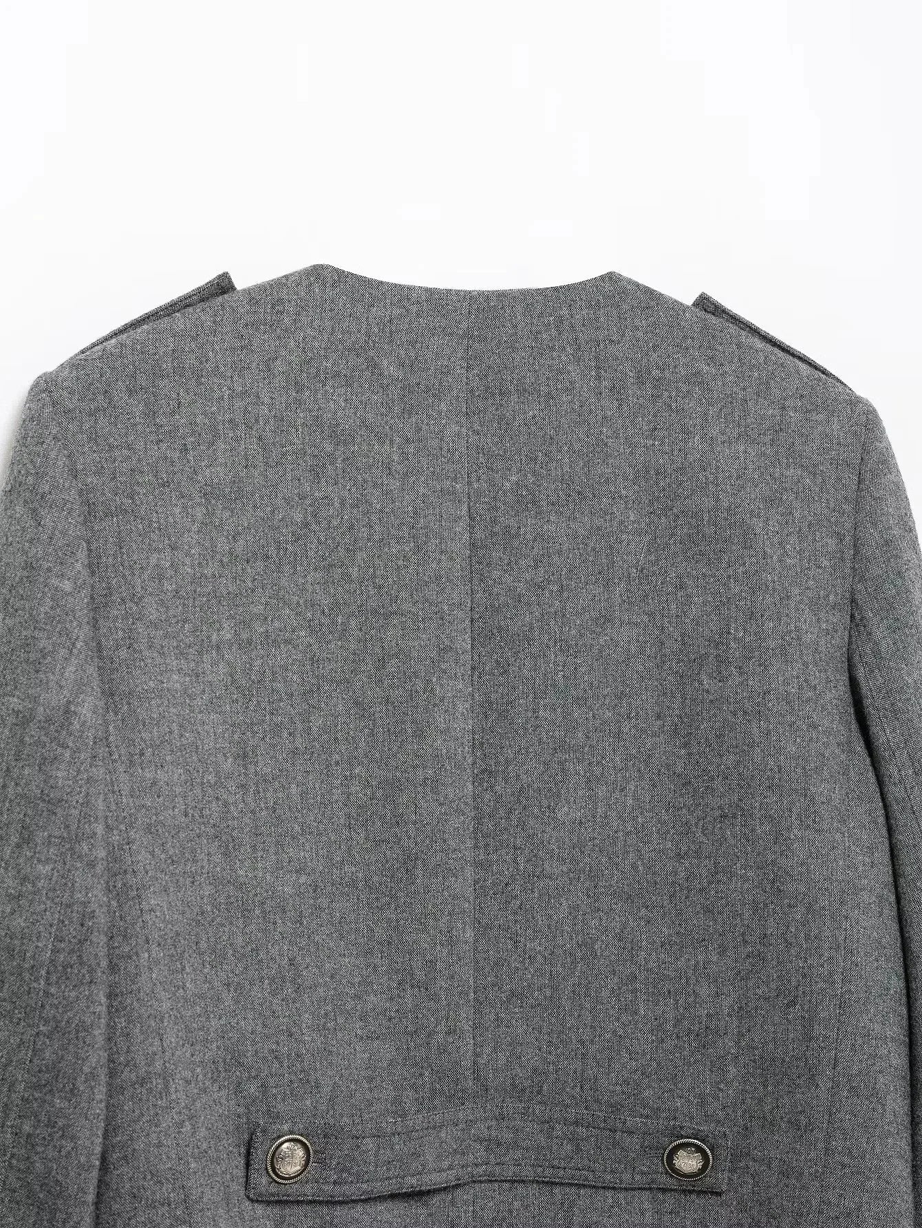 Double Breasted Epaulet O Neck Jacket with Chic Sashes and Pleated Mini Skirt Women's Streetwear Suit