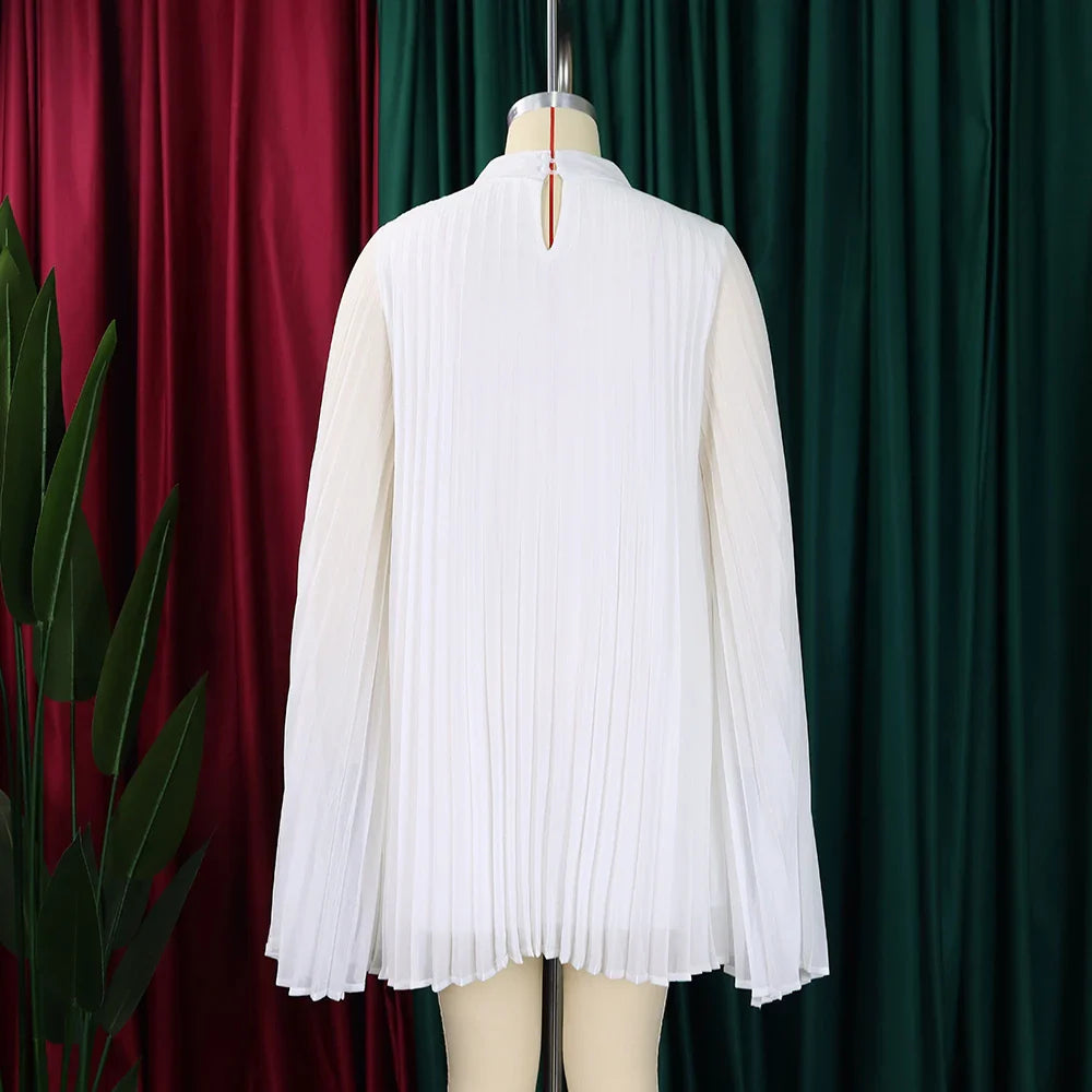 Elegant Chiffon Dress For Women Batwing Sleeve Knee Length