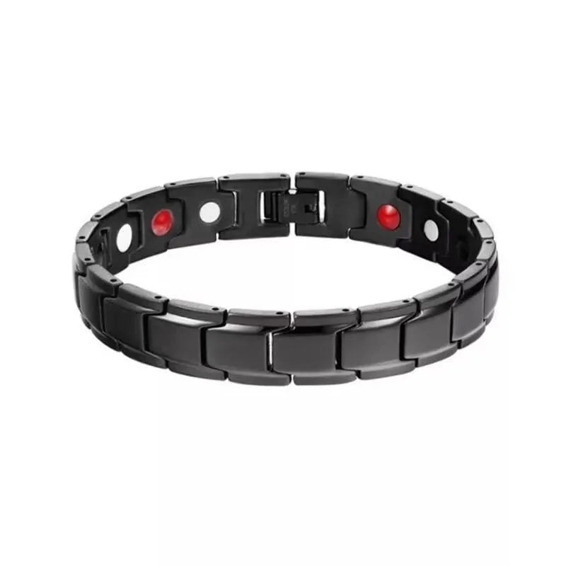 Men's Magnetic Therapy Bracelet Adjustable Bio Energy Health Band for Improved Sleep and Wellness