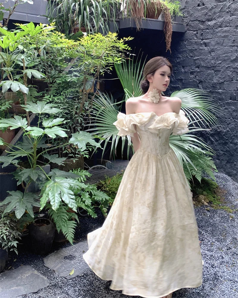 Elegant Vintage Aline Party Dress For Women Casual Prom