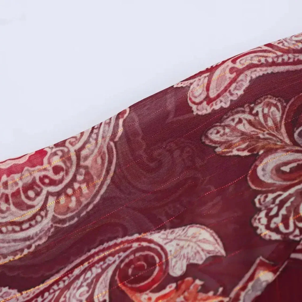 Printed Summer Long Sleeve Midi Dress for Women Chic