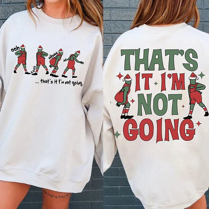 Christmas Quirky Printed Cotton Round Neck Women's Oversized T-Shirt