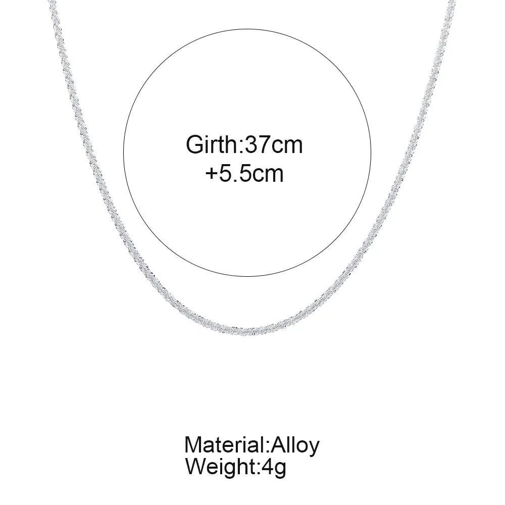 Silver Sparkling Necklace for Women Trendy Clavicle Choker Jewelry Perfect for Weddings and Parties