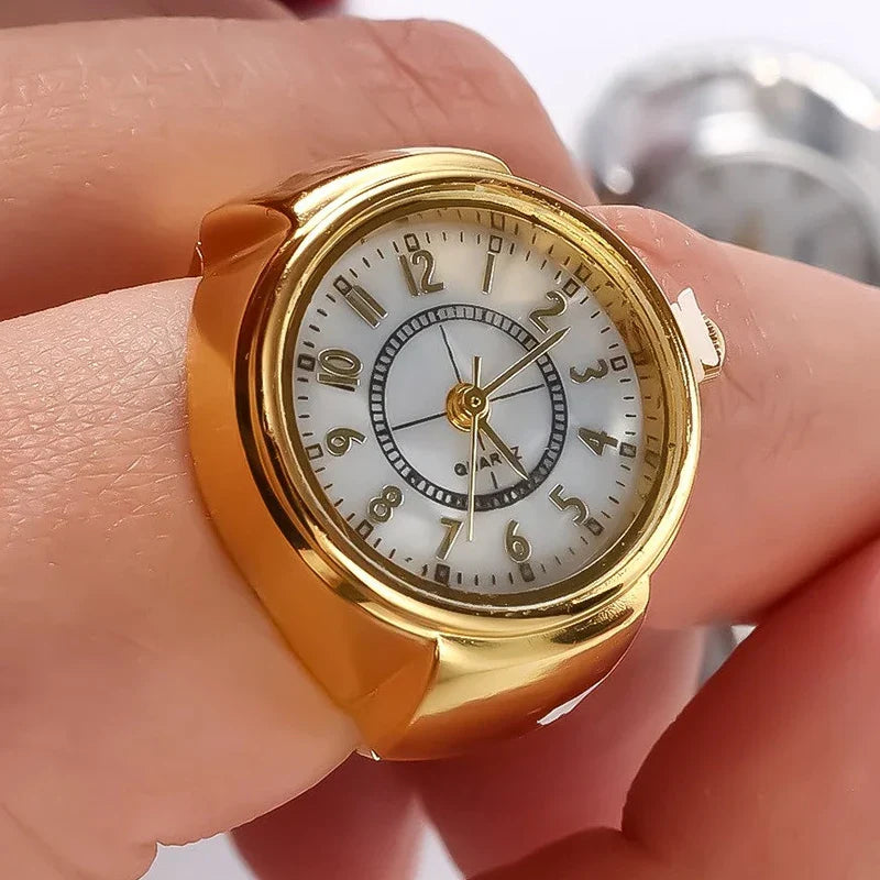 Fashion Ring Watch Unisex Quartz Jewelry with Clear Numbers Ideal Gift for Couples