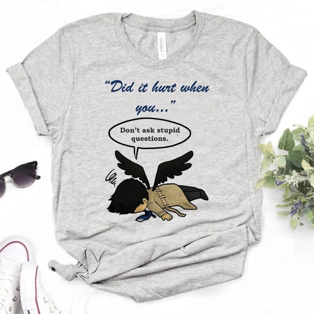 Supernatural Graphic T-Shirts for Women - Stylish Harajuku Comic Tee for Girls