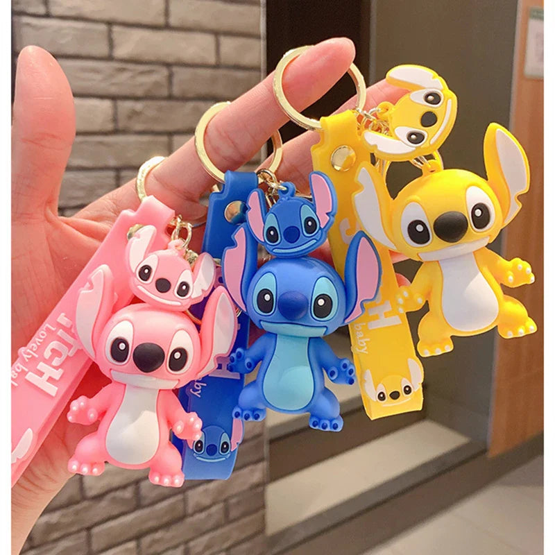 Lilo and Stitch Scrump Cartoon Keychain PVC Pendant for Kids Bag and Car Accessories