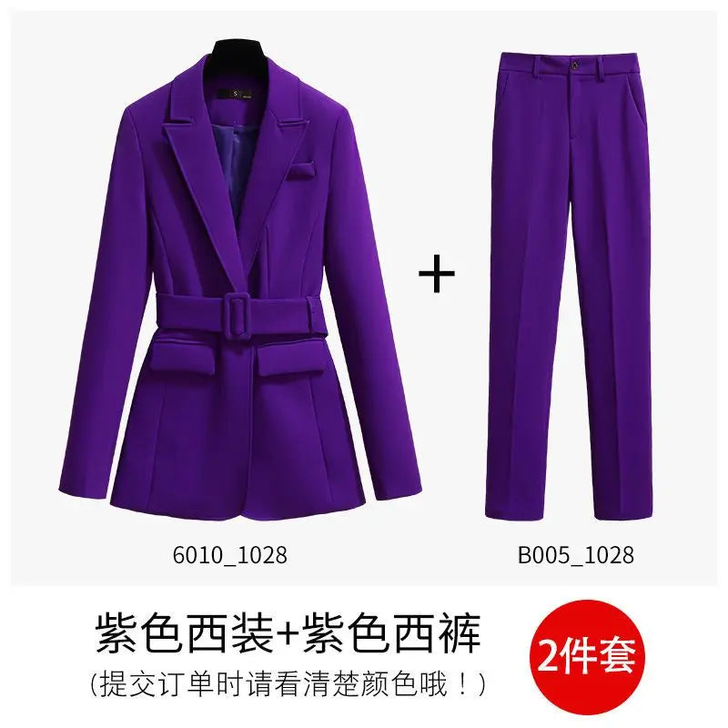 Two Piece Women's Professional Work Suit for Autumn
