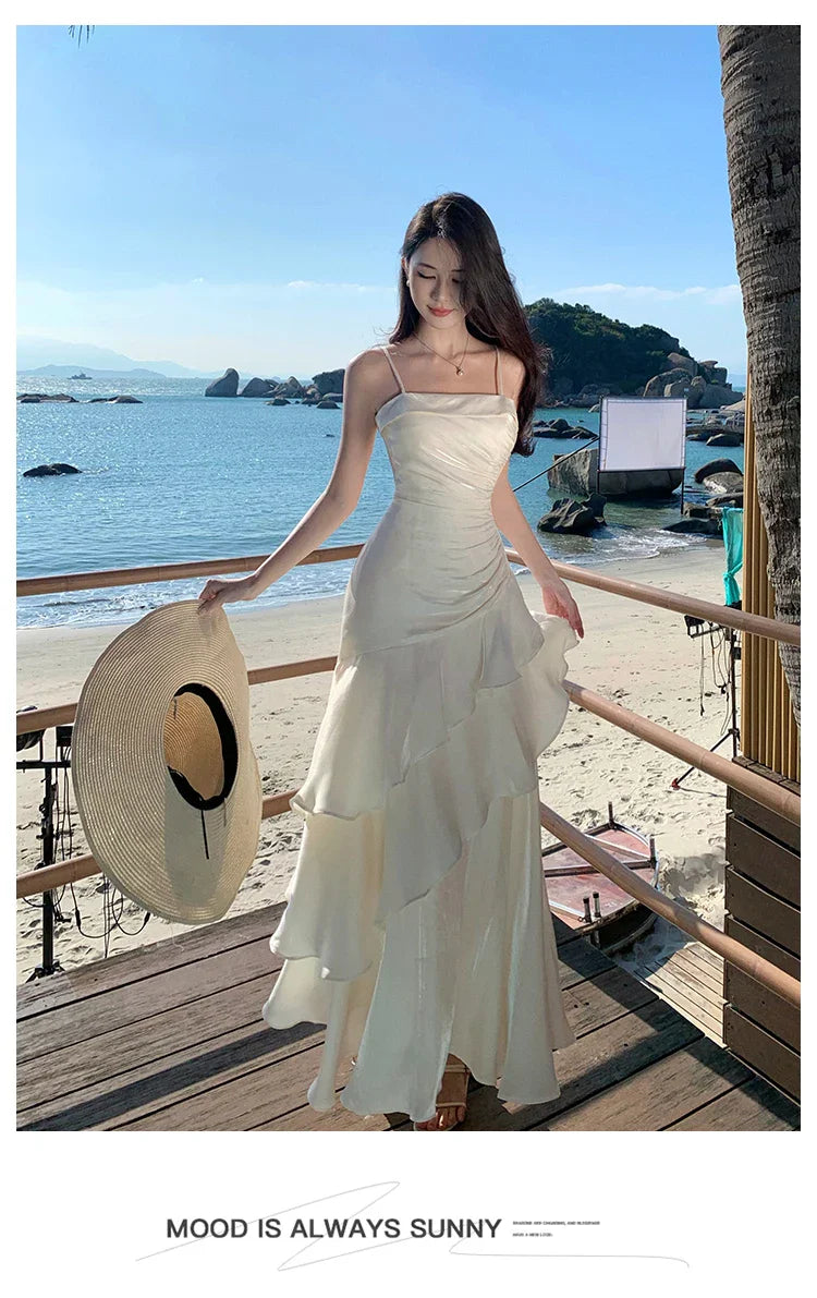 Elegant Spaghetti Strap Long Dress For Women Prom Gown