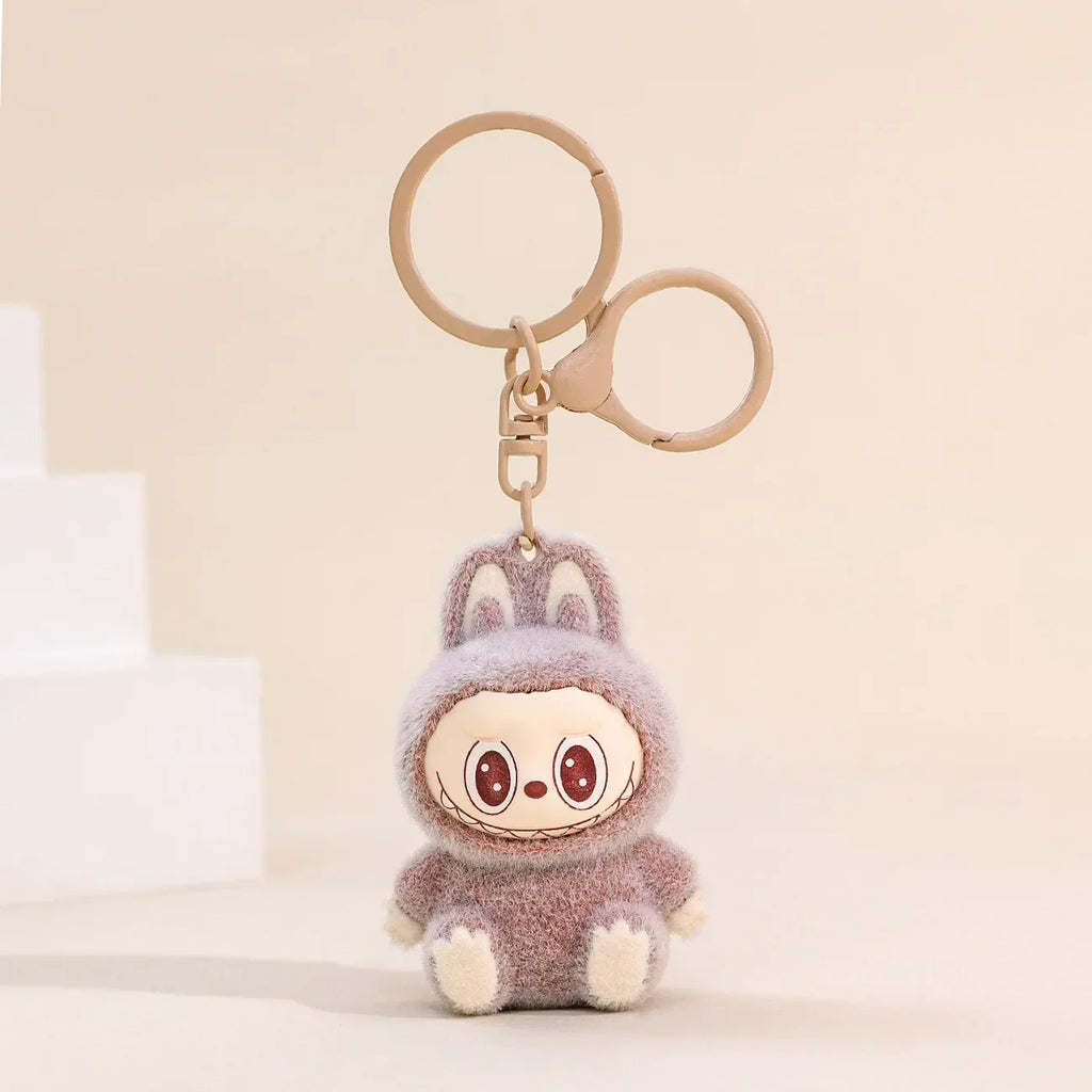 Kawaii Labubu Doll Keychain Cute PVC Pendant Toy Phone Bag Charm Car Accessories
