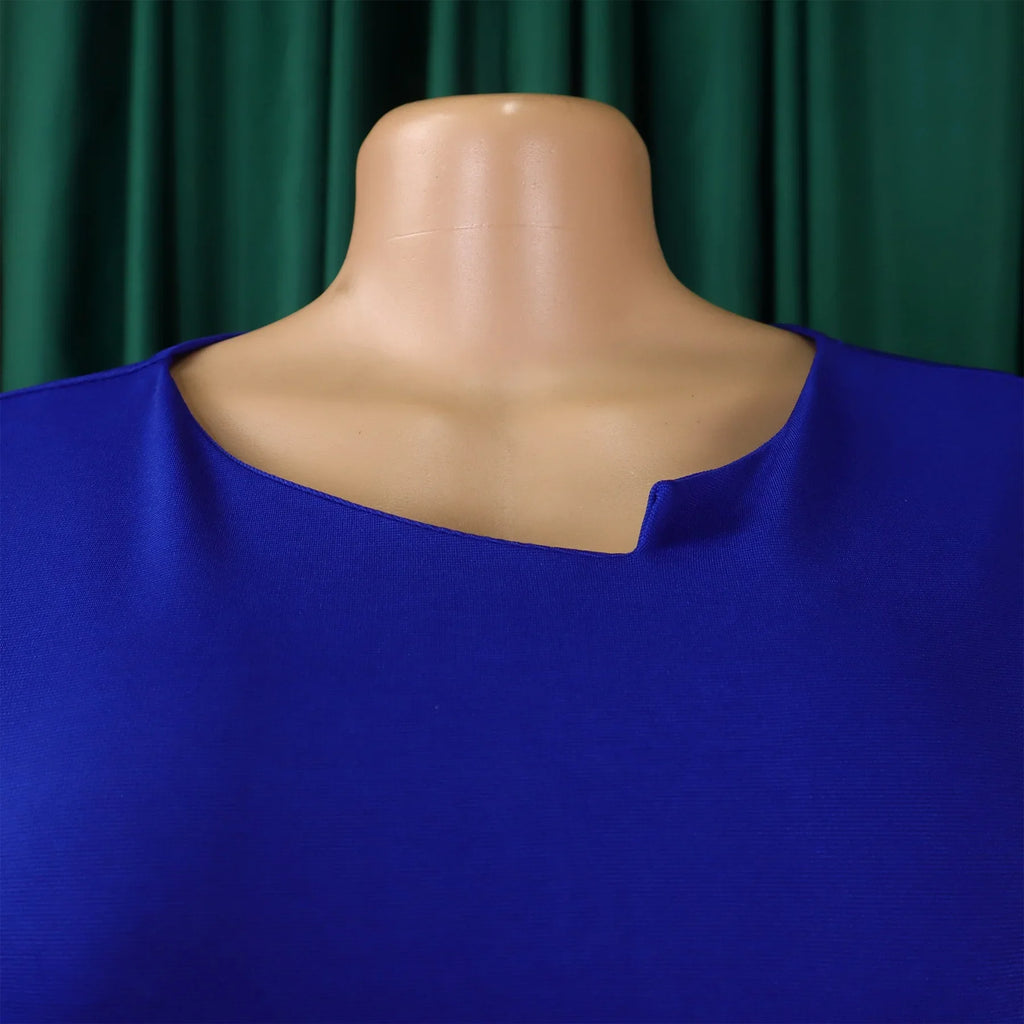 Women's Office Dress Sheath Belted Mid Calf Formal Wear