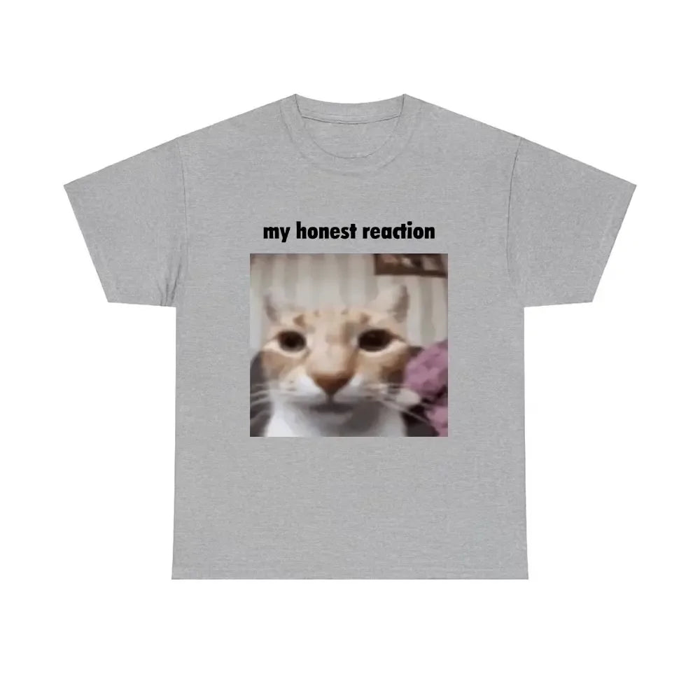 Funny Cat Meme T Shirts for Men and Women Casual Oversized Short Sleeve Tees