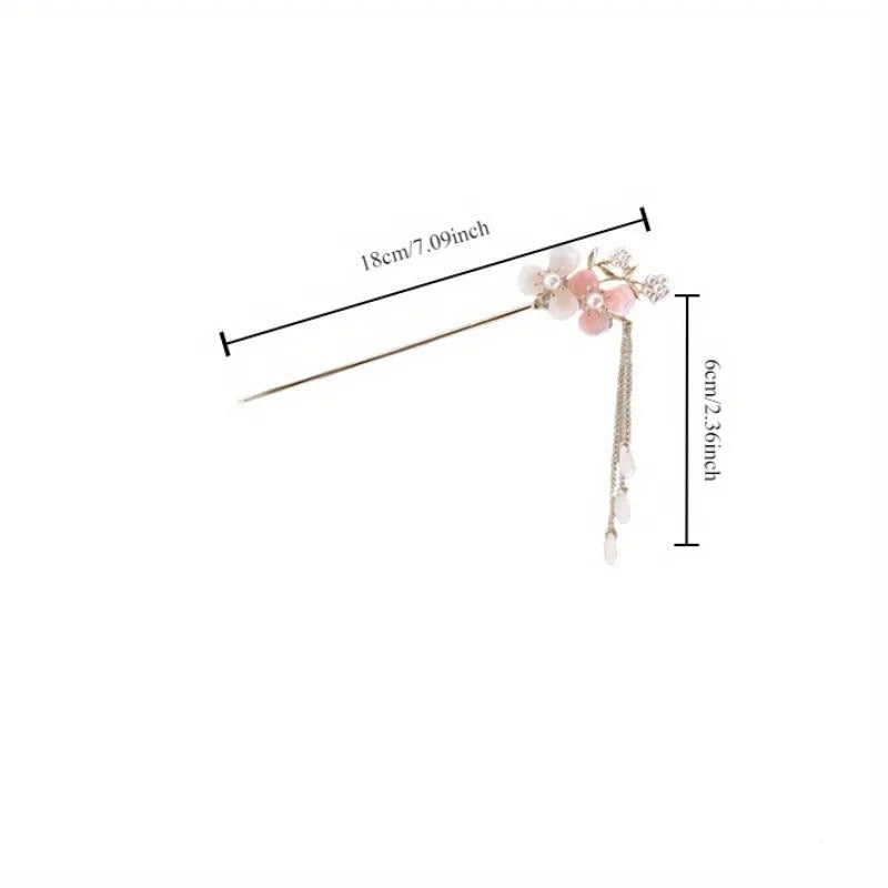 Romantic Chinese Style Hairpin Jewelry Accessory for Women and Girls Daily Wear