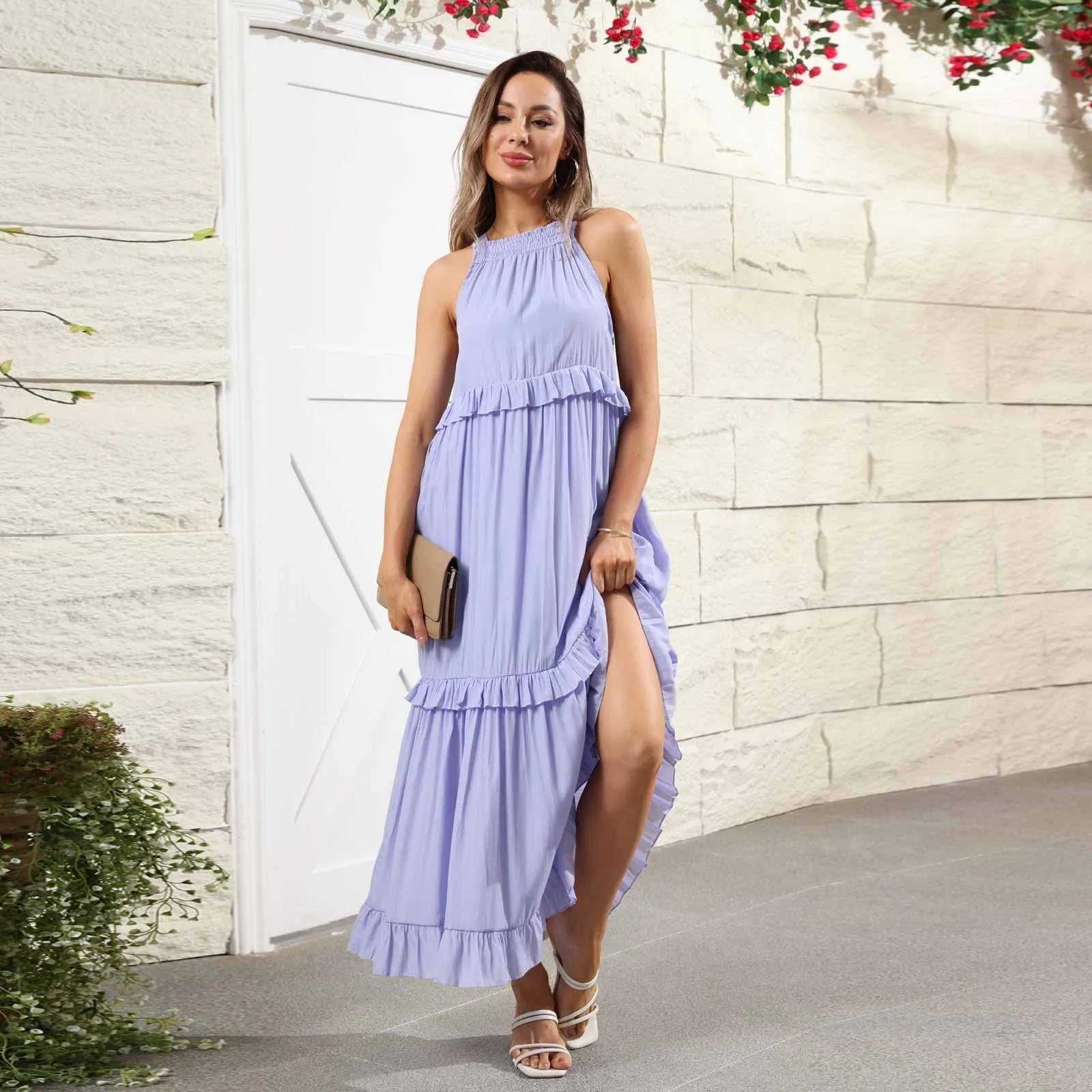 Women Summer Maxi Dress Lightweight Beach Swing Dress