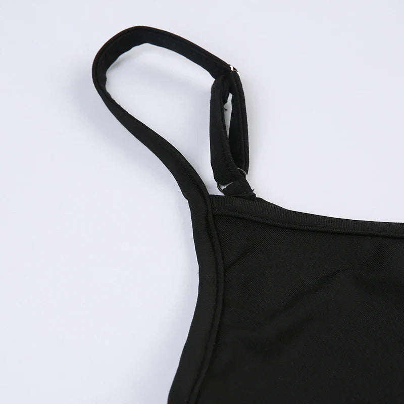 Sexy Backless Skinny Black Slip Romper Womens Sleeveless Jumpsuit Casual Solid Basic Sports Overall