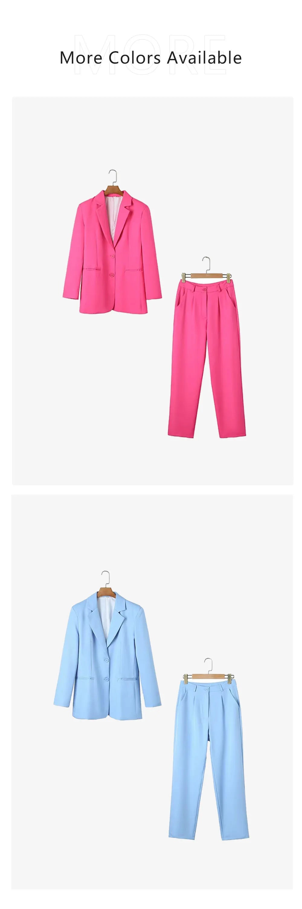 Women's Casual Solid Color Pants Set Loose Fit Top Chic