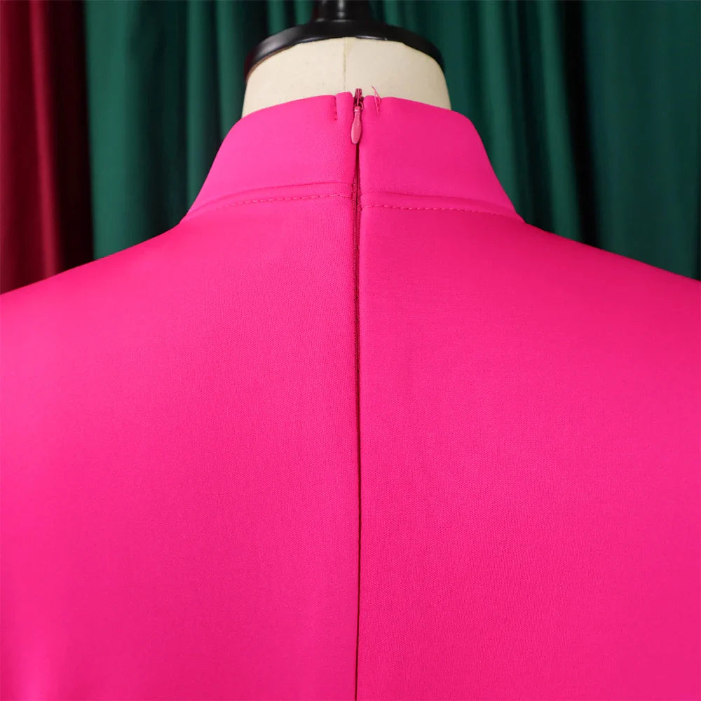 Elegant A Line Midi Dress With Bow Collar For Party