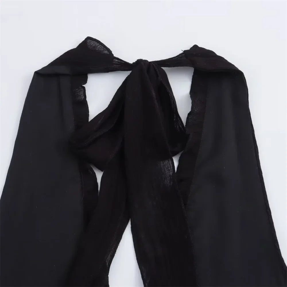 Backless Summer Dress Black Floral Layered V Neckline