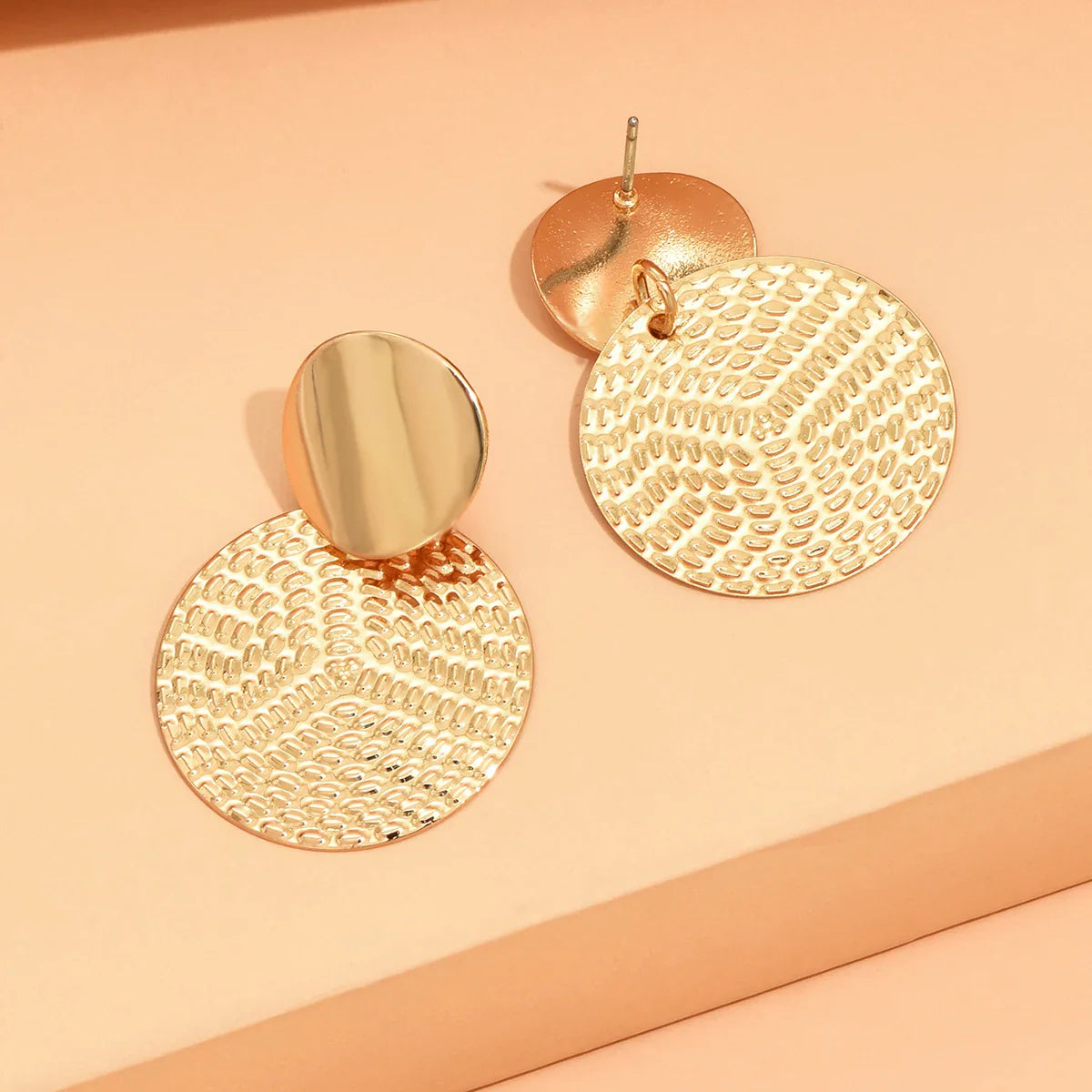 Bohemian Trendy Geometric Metal Round Earrings for Women Fashion Jewelry
