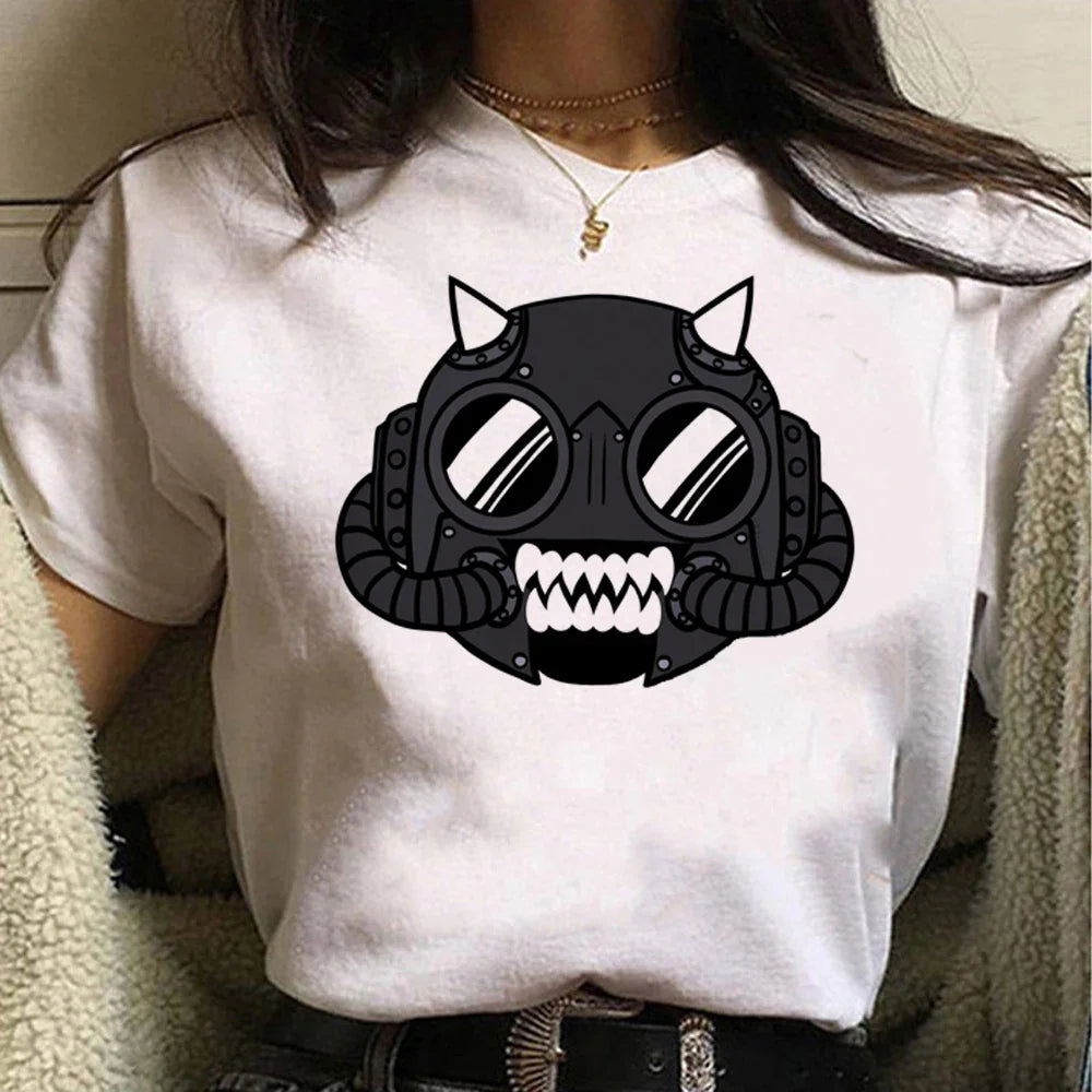 Funny Ghost Band T-Shirt for Women - Y2K Manga Style Tee with Premium Soft Fabric