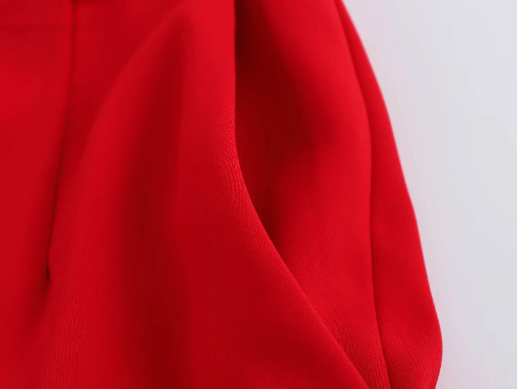 Women's Belted V-neck Vest Top with Shoulder Pads and Pockets Paired with Flared Pants for Casual Spring Summer Chic Look