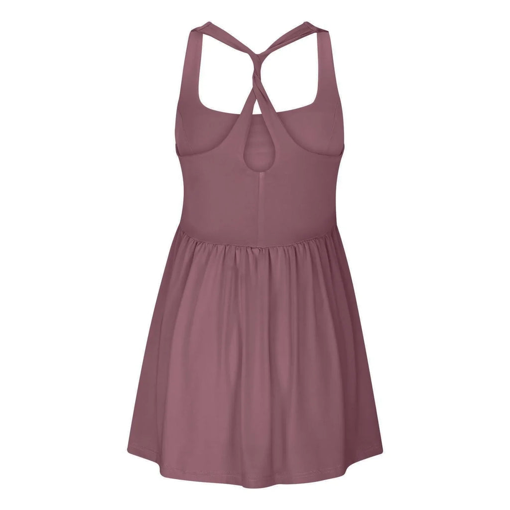 Womens Sleeveless Workout Romper With Built In Shorts