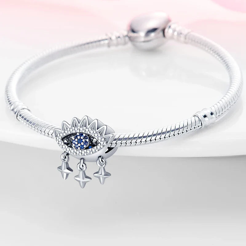 925 Silver Devil's Eye Charms Beads for Women DIY Jewelry Making