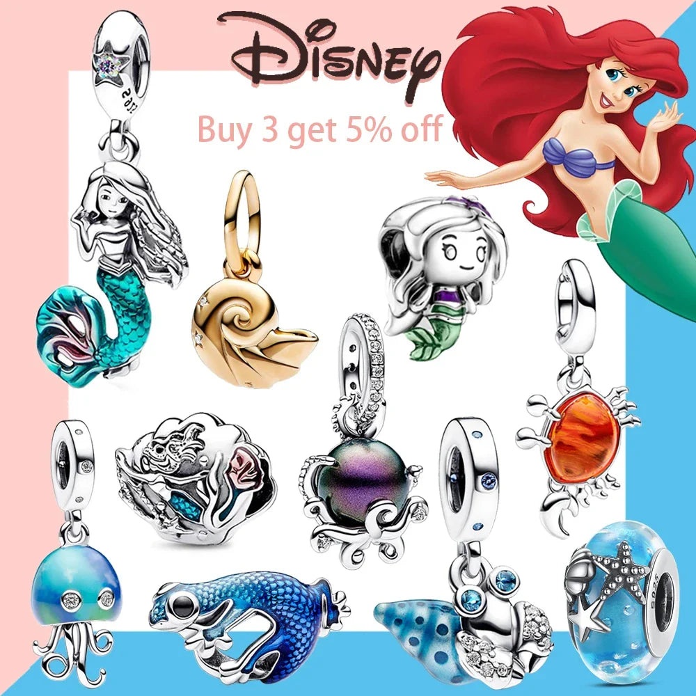 Disney Stitch Minnie Mouse Dangle Charms for Pandora Bracelets Silver Jewelry Making