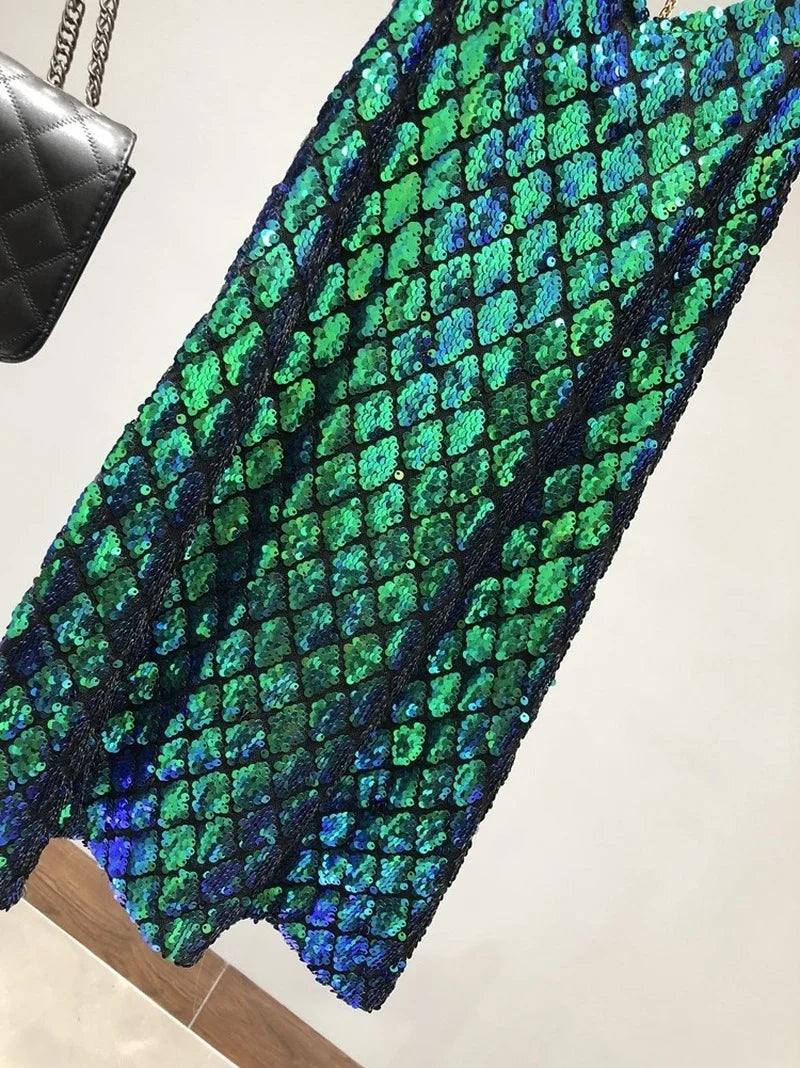 Sequins Backless Party Dress With Delicate Shoulder Straps