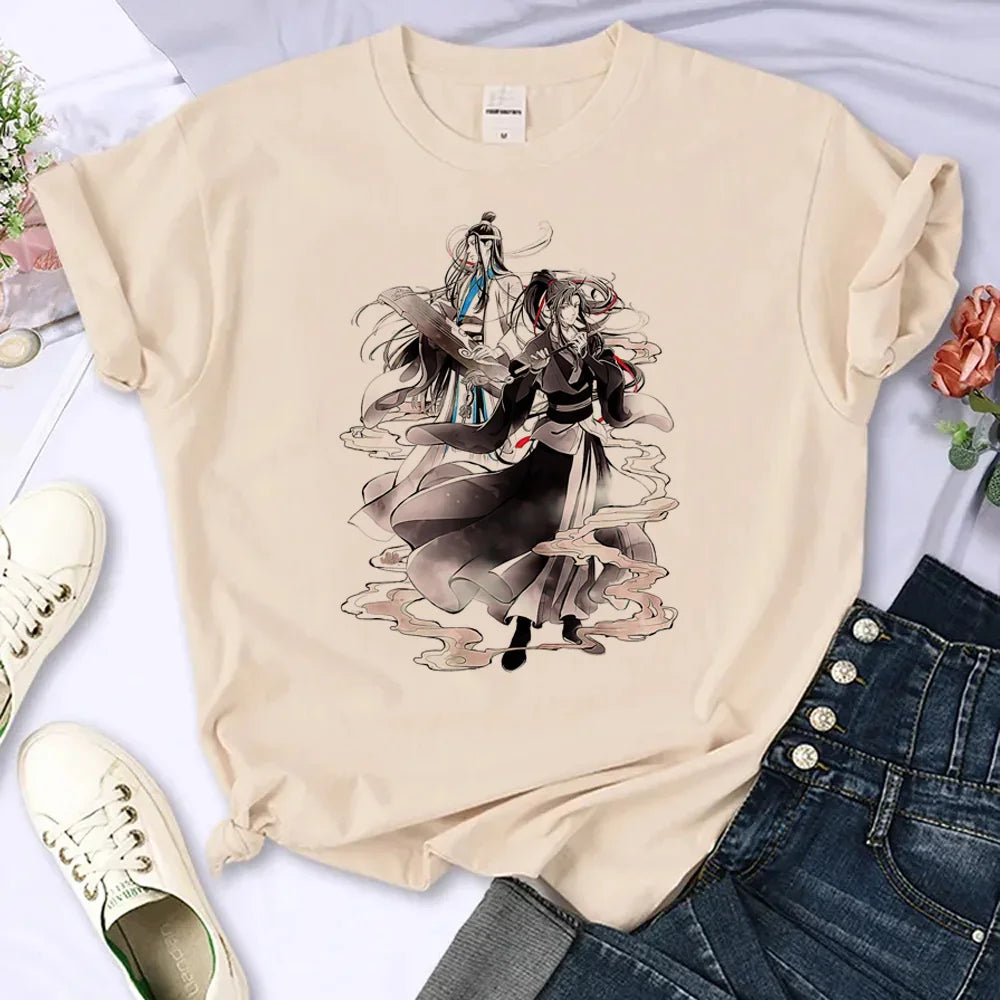 Mo Dao Zu Shi T-Shirts for Women Japanese Manga Summer Top Loose Fit Round Neck Tee