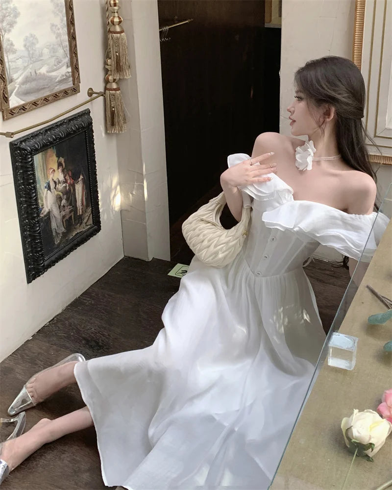 Elegant Vintage Aline Party Dress For Women Casual Prom