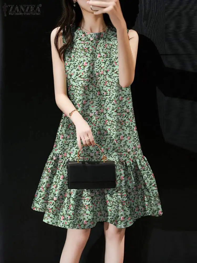 Bohemian Floral Print Dress For Summer Women Sundress