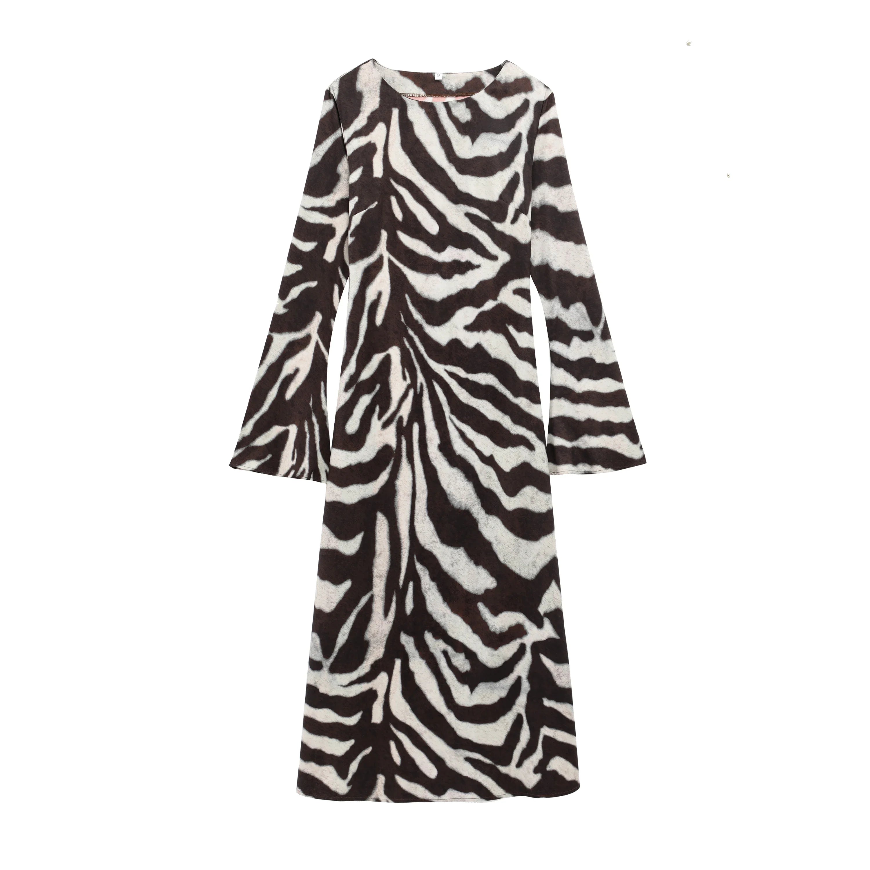 Zebra Print Long Sleeve Summer Dress For Women Chic