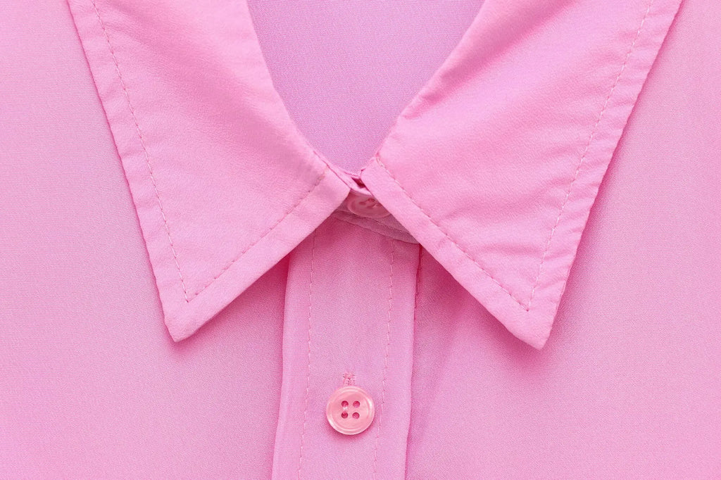 Fashionable Women Single Breasted Long Sleeve Shirt Button Up Blouse Casual Streetwear Top for Spring and Summer