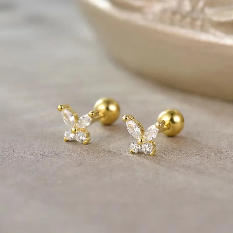 Heart Stud Earrings for Women Hypoallergenic Screw Cartilage Helix Jewelry Gifts