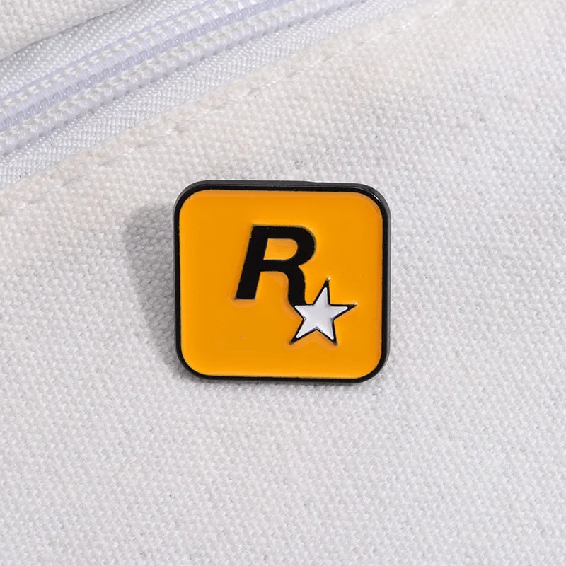 Cartoon R Star Alloy Brooch for Clothing and Bag Accessories, Exquisite Decorative Gift