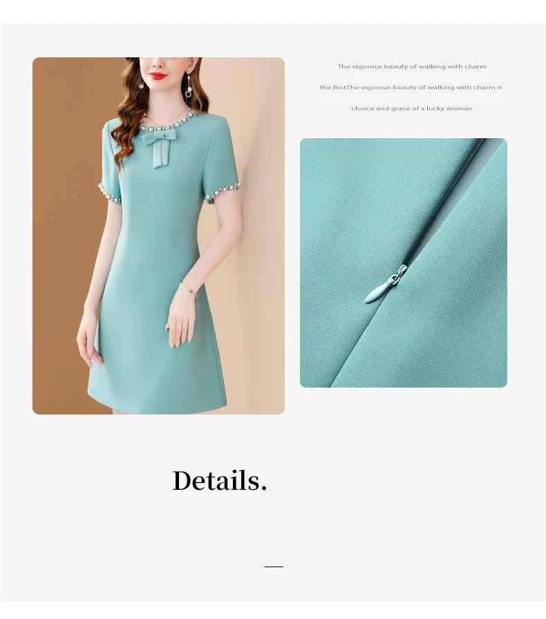 Embroidered Flare Dress For Women Office A Line Style